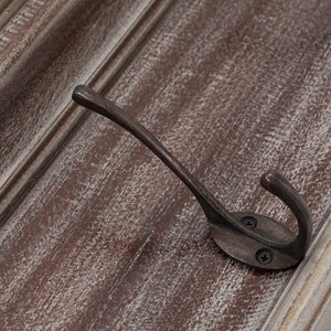 Homeroots 39" Rustic Brown Gray Wash Wood Six Hook Hanging Coat Rack  Mahogany 397697