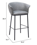 Garston Barstool Gray 110177 Zuo Modern