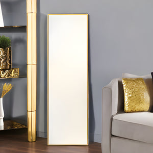 Homeroots Gold Aluminum Frame Mirror  Glass 397700
