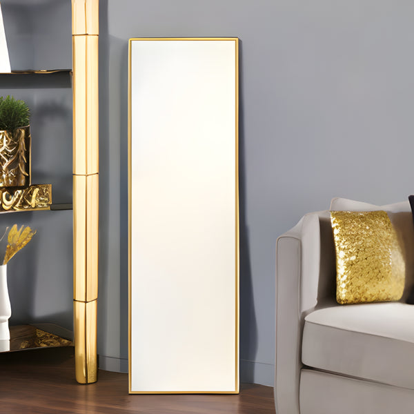 Homeroots Gold Aluminum Frame Mirror  Glass 397700