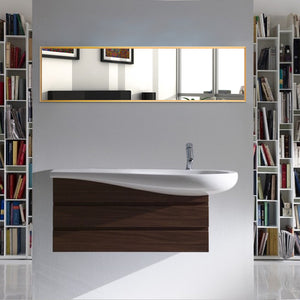 Homeroots Long Gold Full Length Standing Mirror  Glass 397701