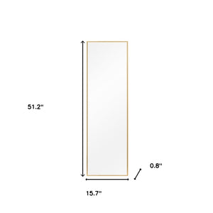 Homeroots 51" Gold Metal Framed Freestanding Standing Mirror  Glass 397707
