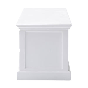 HomeRoots 71" White Solid Wood TV Stand - Versatile Modern Farmhouse Style with Ample Storage & Display Space 397708