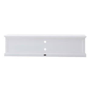 HomeRoots 71" White Solid Wood TV Stand - Versatile Modern Farmhouse Style with Ample Storage & Display Space 397708