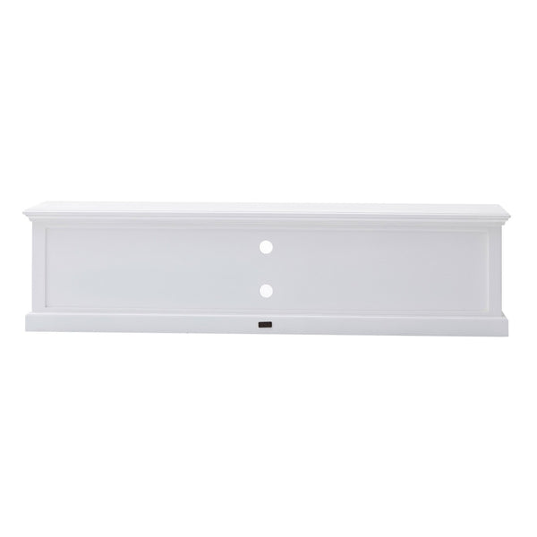 HomeRoots 71" White Solid Wood TV Stand - Versatile Modern Farmhouse Style with Ample Storage & Display Space 397708