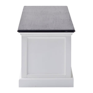 HomeRoots 71 Inch Solid Wood Entertainment Console with Bold Two-tone Finish for Living Rooms 397710