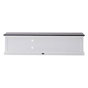 71 Inch Solid Wood Entertainment Console with Bold Two-tone Finish for Living Rooms