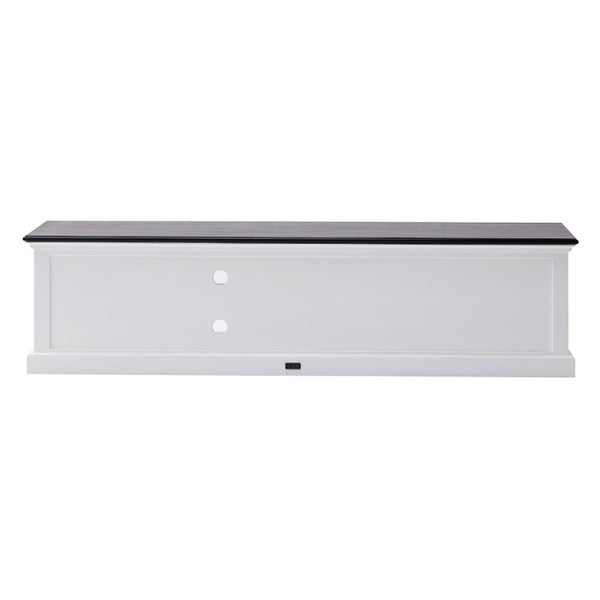 71 Inch Solid Wood Entertainment Console with Bold Two-tone Finish for Living Rooms