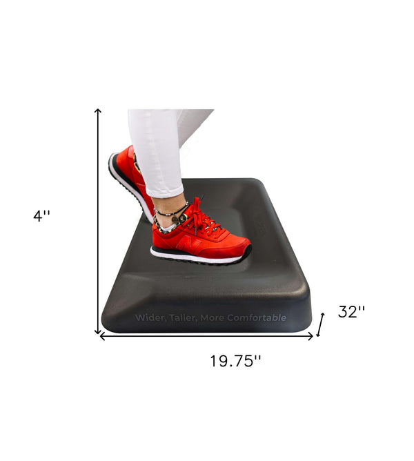 Homeroots Premium Black Cushion Varied Surface Anti Fatigue Mat  Molded Foam 397715