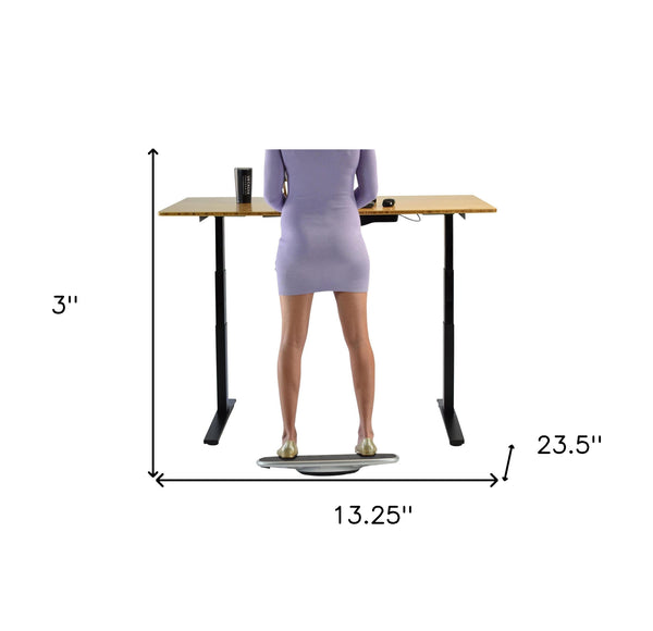 Homeroots Black And White Active Standing Desk Balance Board  Rubber 397716