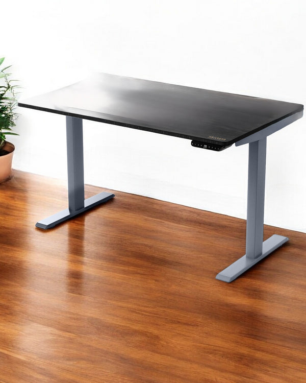 Homeroots 30" Adjustable Black And Gray Stainless Steel Standing Desk   397724