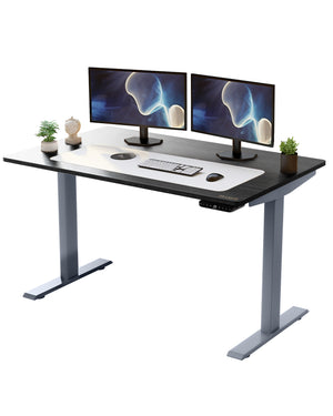 Homeroots 30" Adjustable Black And Gray Stainless Steel Standing Desk   397724