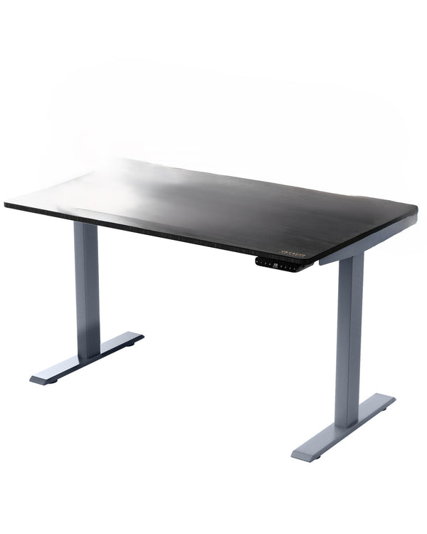 Homeroots 30" Adjustable Black And Gray Stainless Steel Standing Desk   397726