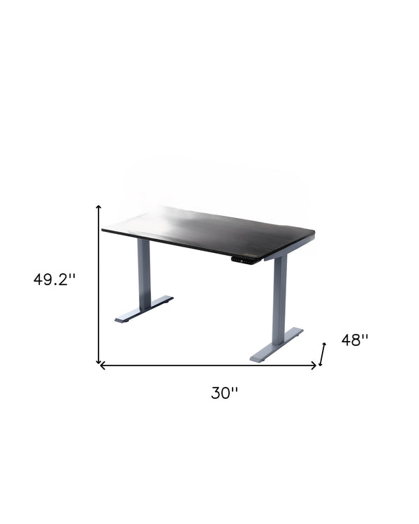 Homeroots 30" Adjustable Black And Gray Stainless Steel Standing Desk   397726