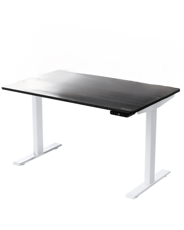 Homeroots 30" Adjustable Black And White Stainless Steel Standing Desk   397727