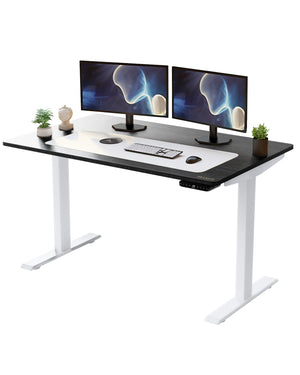 Homeroots 30" Adjustable Black And White Stainless Steel Standing Desk   397727