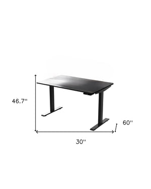 Homeroots 30" Adjustable Black Stainless Steel Standing Desk   397728