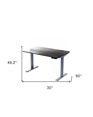 Homeroots 30" Adjustable Black And Gray Stainless Steel Standing Desk   397731