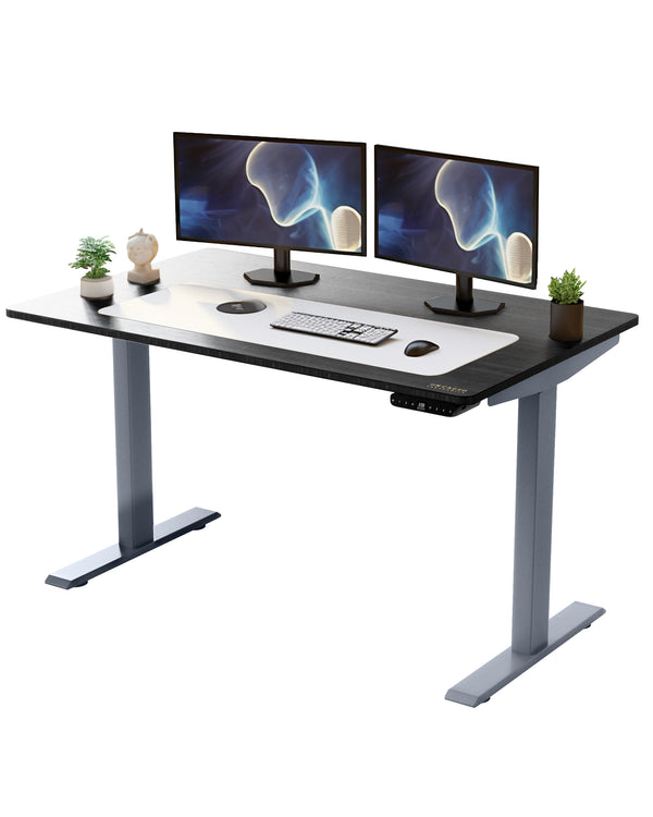 Homeroots 30" Adjustable Black And Gray Stainless Steel Standing Desk   397731