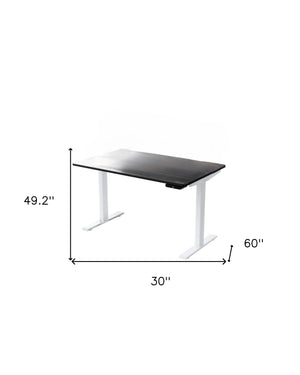 Homeroots 30" Adjustable Black And White Stainless Steel Standing Desk   397732