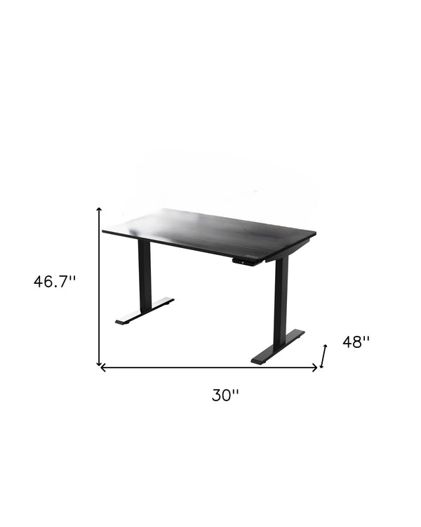 Homeroots 30" Adjustable Black Stainless Steel Computer Desk   397733