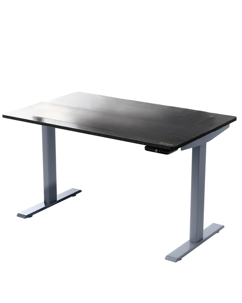 Homeroots 30" Adjustable Black And Gray Stainless Steel Computer Desk   397734