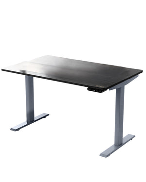 Homeroots 30" Adjustable Black And Gray Stainless Steel Computer Desk   397734