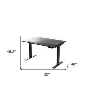 Homeroots 30" Adjustable Black Stainless Steel Computer Desk   397735