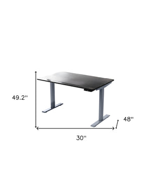 Homeroots 30" Adjustable Black And Gray Standing Desk   397736