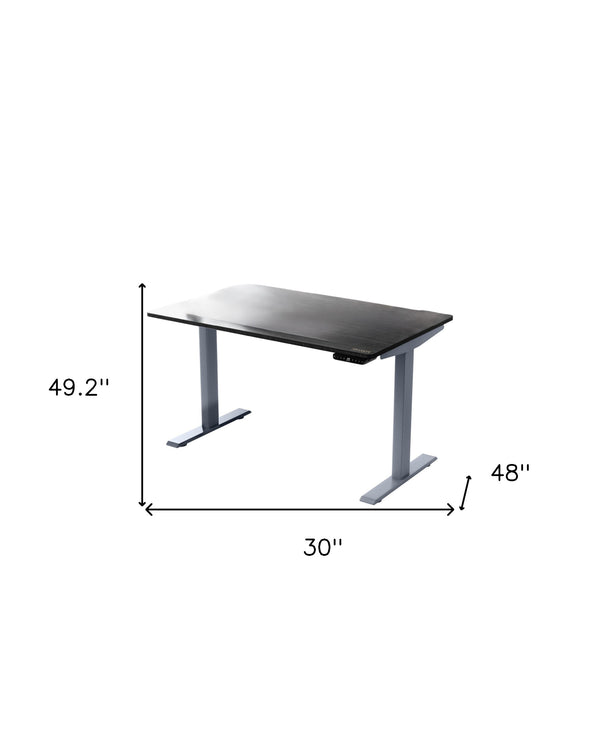 Homeroots 30" Adjustable Black And Gray Standing Desk   397736