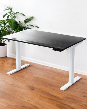 Homeroots 30" Adjustable Black And White Stainless Steel Computer Desk   397737