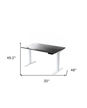 Homeroots 30" Adjustable Black And White Stainless Steel Computer Desk   397737