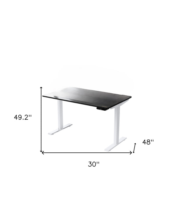 Homeroots 30" Adjustable Black And White Stainless Steel Computer Desk   397737