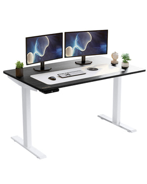 Homeroots 30" Adjustable Black And White Stainless Steel Computer Desk   397737