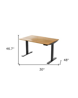 Homeroots 30" Adjustable Brown And Black Standing Desk   397738