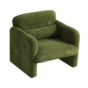 English Elm Best-selling Boucle Cloud Chair Curved Plush Upholstered Armchair with Lumbar Pillow Included Green W1765P334056