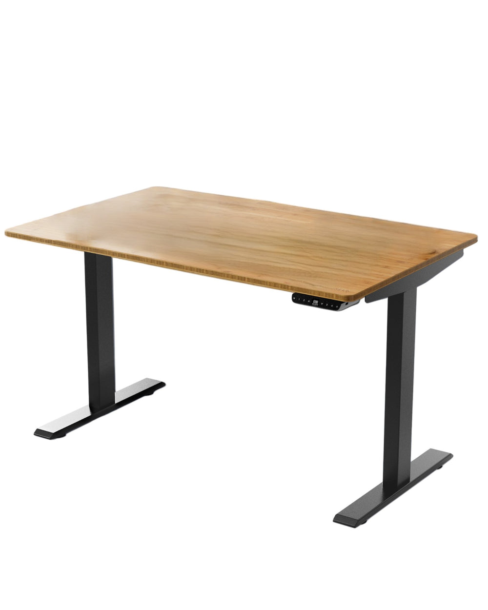 Homeroots 30" Adjustable Brown And Black Stainless Steel Computer Desk   397740