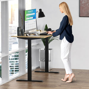 Homeroots 30" Adjustable Brown And Black Standing Desk   397743