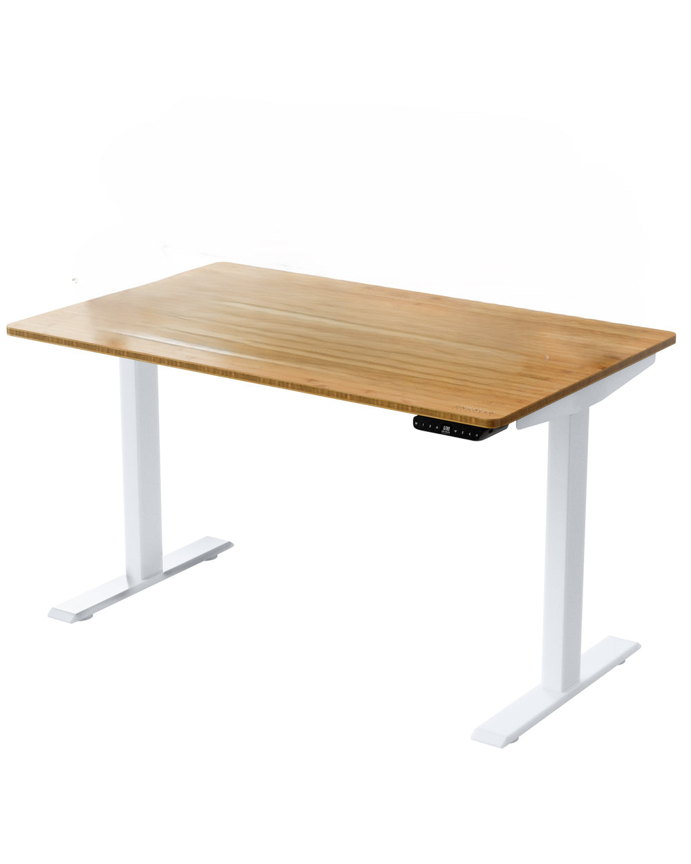 Homeroots 30" Adjustable Brown And White Stainless Steel Computer Desk   397747