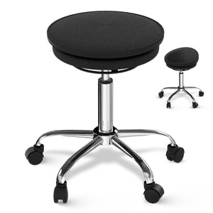 Homeroots Black And Chrome Active Sitting Rolling Balance Desk Chair   397755