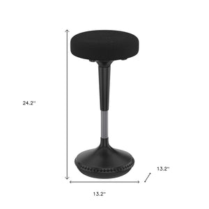 HomeRoots Black Adjustable Height Swivel Office Chair – Stylish Ergonomic Design for Home & Work Spaces! 397756