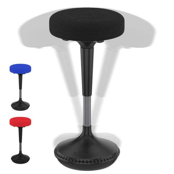 Homeroots Black Tall Swivel Active Balance Chair   397756