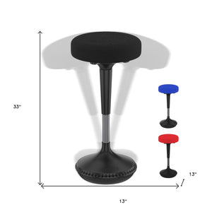 Homeroots Black Tall Swivel Active Balance Chair   397756