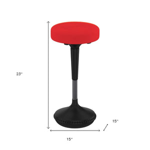 HomeRoots Red Adjustable Height Swivel Office Chair - Modern Comfort, 360° Mobility, Durable Steel Frame, Stylish Design 397757