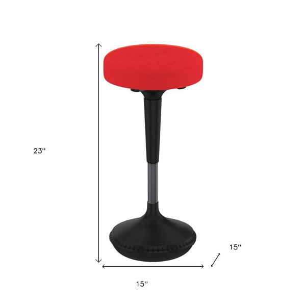 HomeRoots Red Adjustable Height Swivel Office Chair - Modern Comfort, 360° Mobility, Durable Steel Frame, Stylish Design 397757