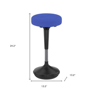 HomeRoots Blue Adjustable Height Swivel Office Chair - Modern Design, Comfortable Upholstery, Stylish & Durable 397758