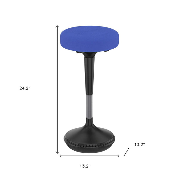 HomeRoots Blue Adjustable Height Swivel Office Chair - Modern Design, Comfortable Upholstery, Stylish & Durable 397758