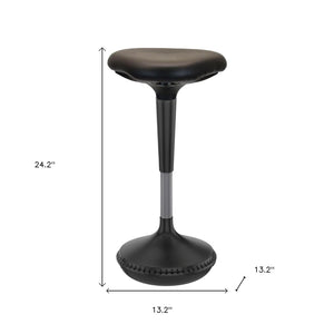 HomeRoots Black Adjustable Height Swivel Office Chair - Ergonomic Comfort, Durable Design & Sleek Style for Workspaces 397759
