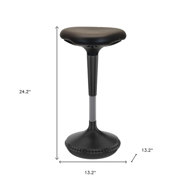 HomeRoots Black Adjustable Height Swivel Office Chair - Ergonomic Comfort, Durable Design & Sleek Style for Workspaces 397759