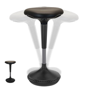 Homeroots Black Tall Triangle Seat Swivel Active Balance Chair   397759